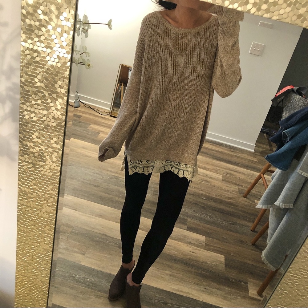 Oversized Chunky Lace Sweater Sz Small ✨
